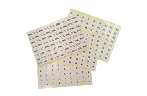 PRINTED ADHESIVE LABELS WITH CLOTHES SIZES